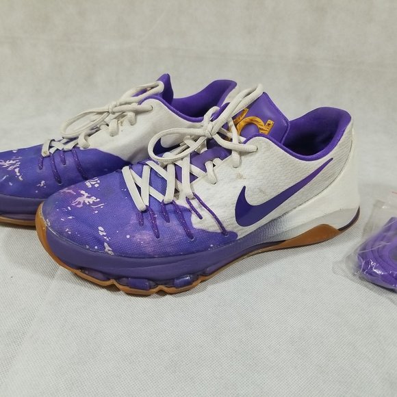Nike KD VIII 8 Boys Size 7 Peanut Butter Jelly Basketball Shoes White Purple